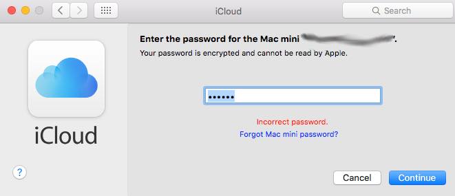 apple os x server passcodes did not match